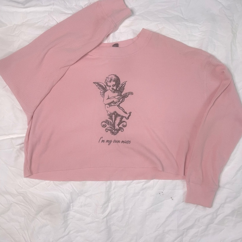 Forever 21 Muse Crop Top Baby Pink